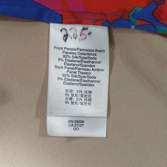 A DKNY Women's Silk Handkerchief Floral Print Sleeveless Kimono Vest Top Size S - Picture 10 of 10